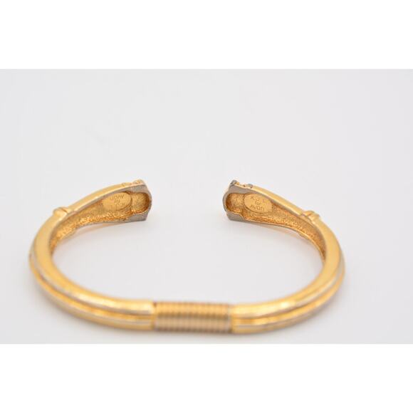 KJL For Avon Vintage Cuff Bangle Bracelet Rhinestone Enamel Signed AS IS BinAW - Picture 10 of 12